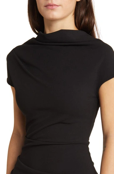 Nikki Lund Marilyn Ruched Knit Dress In Black