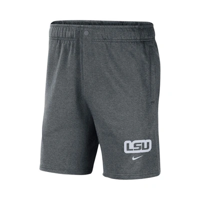 Shop Nike Gray Lsu Tigers Fleece Shorts