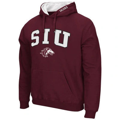 Shop Colosseum Maroon Southern Illinois Salukis Arch And Logo Pullover Hoodie
