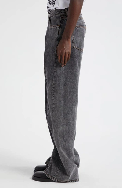 Shop Y/project Integrated Wire Organic Cotton Straight Leg Jeans In Evergreen Vintage Black