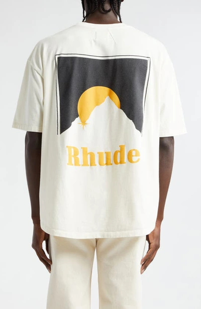 Shop Rhude Moonlight Logo Graphic T-shirt In Vtg White