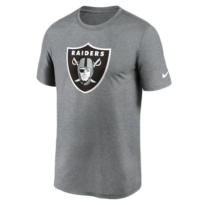 Nike Men's Big And Tall Heathered Charcoal Las Vegas Raiders Logo Essential Legend Performance T-shirt In Heather Charcoal