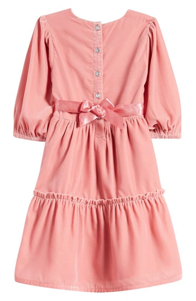 Shop Nordstrom Kids' Matching Family Moments Velvet Dress In Pink Apricot