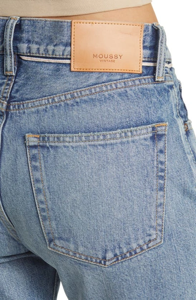 Shop Moussy Graceland Ankle Straight Leg Jeans In Light Blue