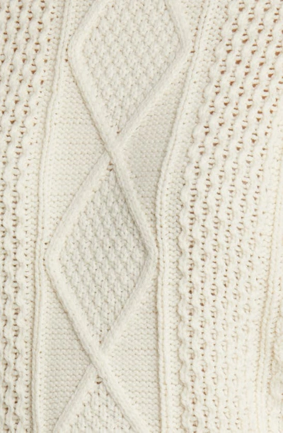 Shop Madewell Cable Stitch Crewneck Sweater In Antique Cream