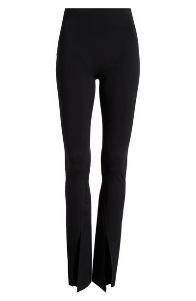 Spanx Booty Boost Front Slit Active Leggings In Very Black