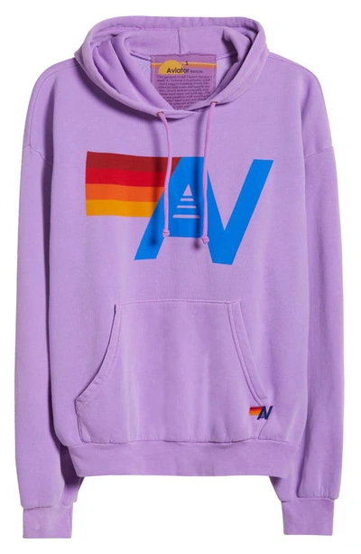Shop Aviator Nation Relaxed Fit Logo Hoodie In Neon Purple