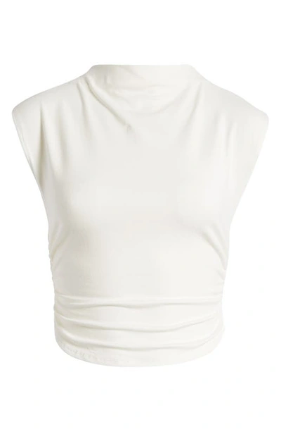Reformation Lindy Ruched Crop Top In Ivory