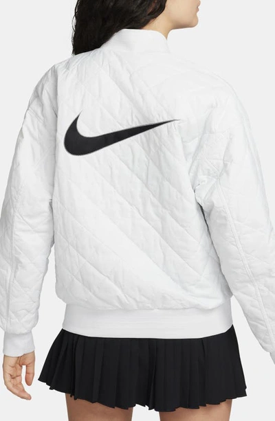 Shop Nike Sportswear Reversible Varsity Quilted Bomber Jacket In Photon Dust/ Photon/ Black