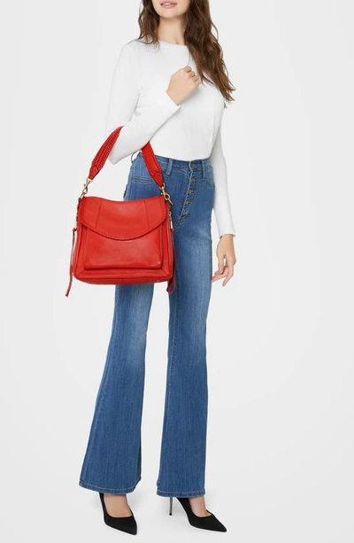 Aimee Kestenberg All For Love Convertible Leather Shoulder Bag In Corvette Red