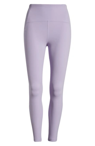 Shop Zella Studio Luxe High Waist Pocket 7/8 Leggings In Purple Secret