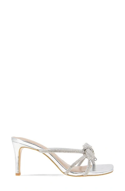 Bcbgeneration Selma Womens Rhinestone Manmade Slide In Silver