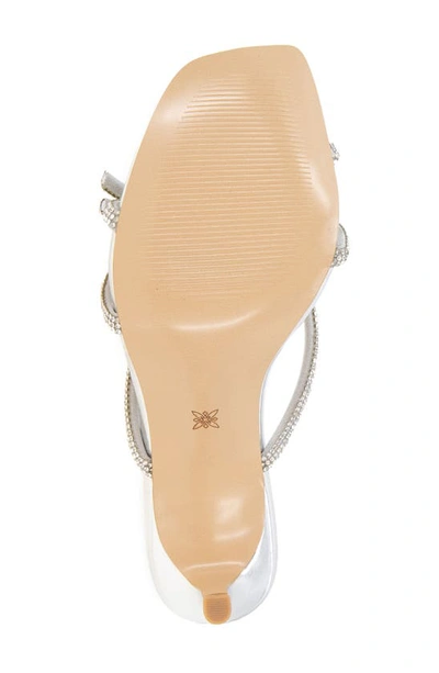 Bcbgeneration Selma Womens Rhinestone Manmade Slide In Silver