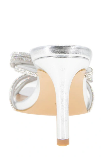 Bcbgeneration Selma Womens Rhinestone Manmade Slide In Silver