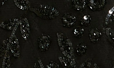 Shop Mac Duggal Sequin Leaf One-shoulder Cutout Detail Sheath Gown In Black