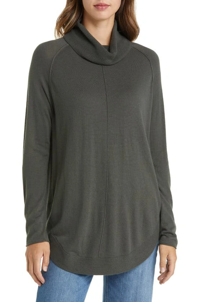 Shop Caslon Turtleneck Tunic Sweater In Grey Beluga