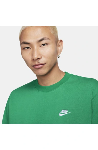 Shop Nike Club Crewneck Sweatshirt In Malachite/ White