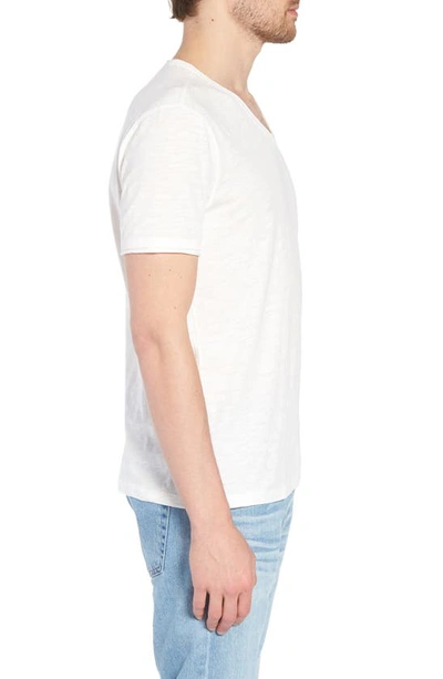 John Varvatos Star Usa Slim Fit Slubbed V-neck T-shirt In Salt