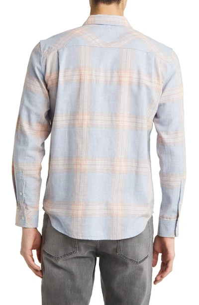 Shop Rails Wyatt Plaid Cotton Button-up Shirt In Coral Blue Melange