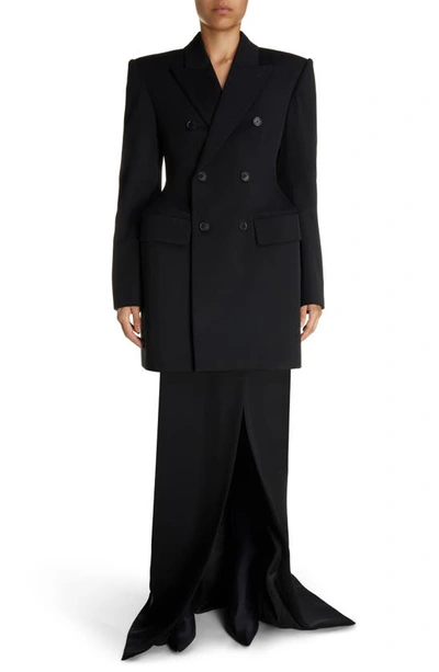 Balenciaga Peak-lapels Double-breasted Blazer In Black