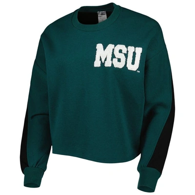 Shop Gameday Couture Green Michigan State Spartans Back To Reality Colorblock Pullover Sweatshirt