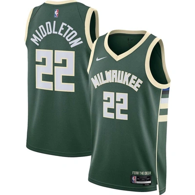 Nike Unisex  Khris Middleton Hunter Green Milwaukee Bucks Swingman Jersey In Hunter Green