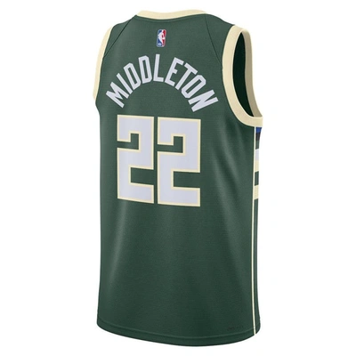 Nike Unisex  Khris Middleton Hunter Green Milwaukee Bucks Swingman Jersey In Hunter Green