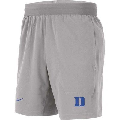 Shop Nike Gray Duke Blue Devils Player Performance Shorts