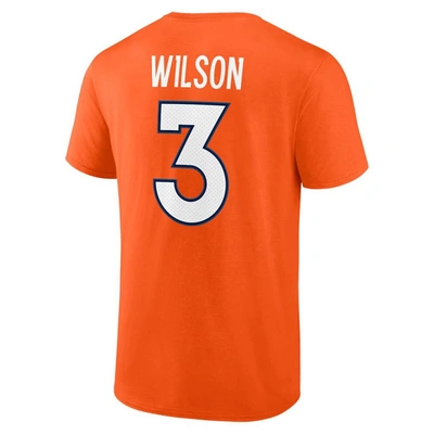 Shop Fanatics Branded Russell Wilson Orange Denver Broncos Player Icon Name & Number T-shirt