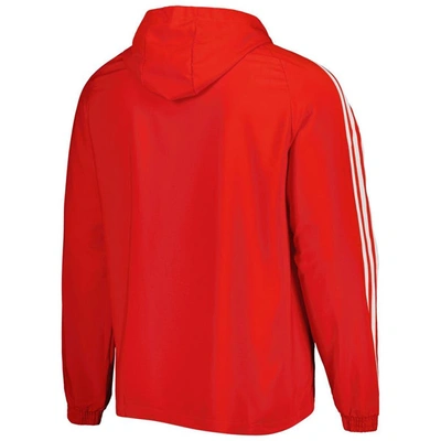 Shop Adidas Originals Adidas Red Bayern Munich Dna Raglan Full-zip Hoodie Windbreaker Jacket