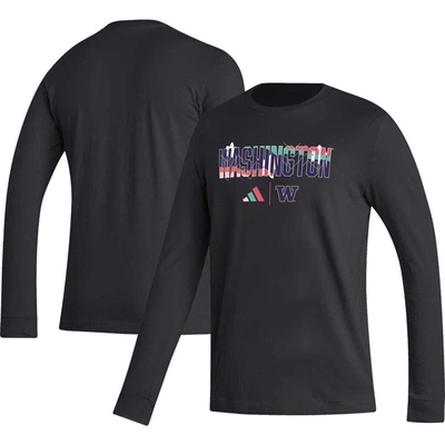 Shop Adidas Originals Adidas Black Washington Huskies Honoring Black Excellence Long Sleeve T-shirt
