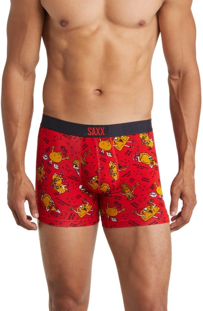 Shop Saxx Vibe Supersoft Slim Fit Performance Boxer Briefs In Dumps And Noods- Red