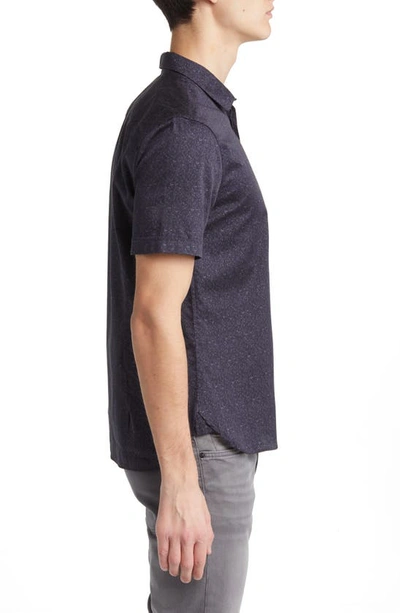 Shop John Varvatos Loren Floral Short Sleeve Button-up Shirt In Black