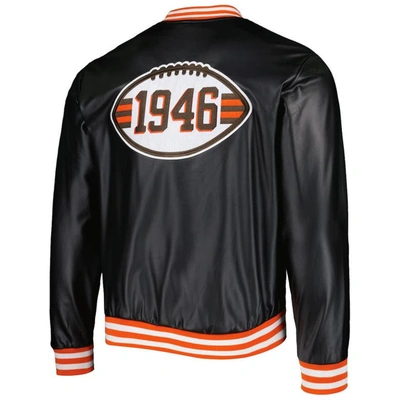 Shop The Wild Collective Black Cleveland Browns Metallic Bomber Full-snap Jacket