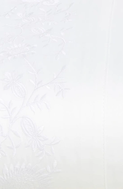 Shop Ralph Lauren Eloise Embroidered 624 Thread Count Organic Cotton Flat Sheet In Studio White