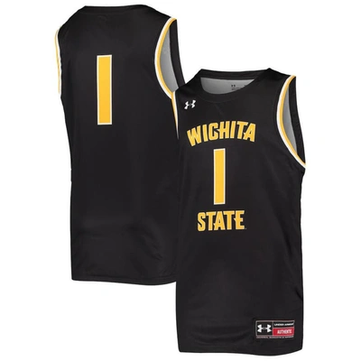 Shop Under Armour Youth  #1 Black Wichita State Shockers Replica Basketball Jersey