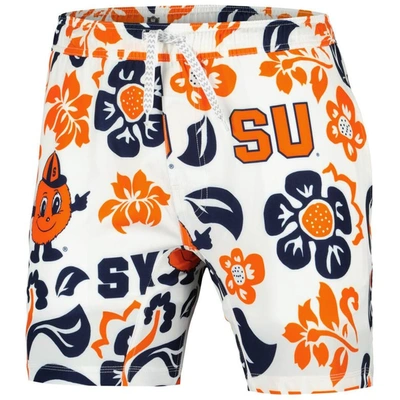 Shop Wes & Willy White Syracuse Orange Vault Tech Swimming Trunks