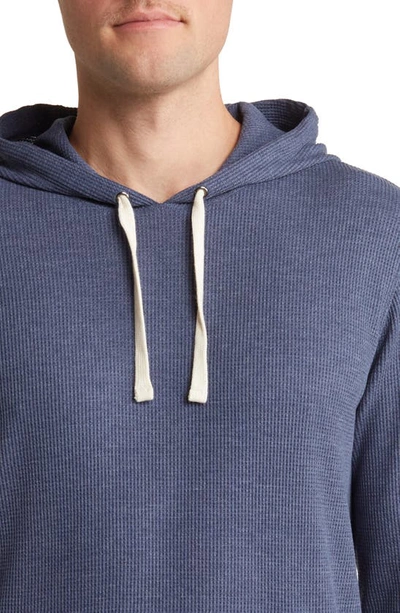 Shop Rhone Waffle Knit Cotton Blend Hoodie In Navy Heather