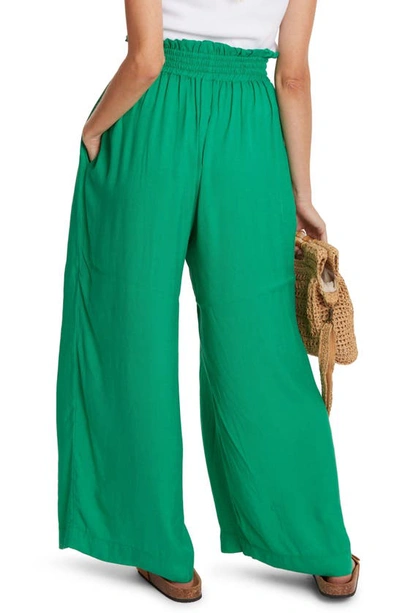 Shop Cache Coeur Sahel Smocked Twill Maternity Pants In Green