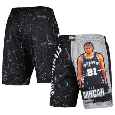 Shop Mitchell & Ness Tim Duncan Black San Antonio Spurs Hardwood Classics Player Burst Shorts