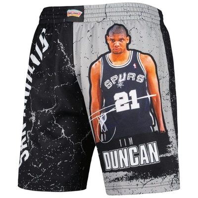 Shop Mitchell & Ness Tim Duncan Black San Antonio Spurs Hardwood Classics Player Burst Shorts
