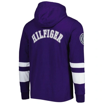 Shop Tommy Hilfiger Purple/white Baltimore Ravens Alex Long Sleeve Hoodie T-shirt