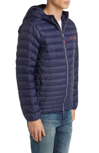 Shop Cotopaxi Fuego Water Resistant 800 Fill Power Down Hooded Jacket In Maritime