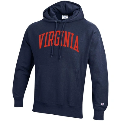 Champion Navy Virginia Cavaliers Team Arch Reverse Weave Pullover Hoodie In Navy