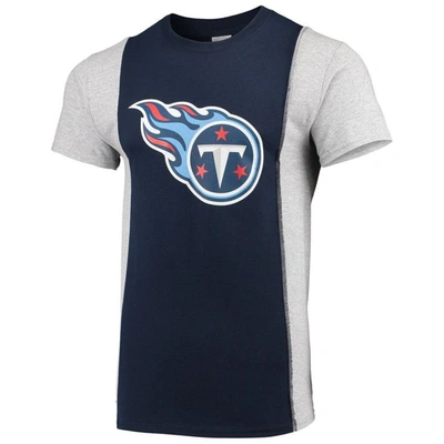 Shop Refried Apparel Navy/gray Tennessee Titans Sustainable Upcycled Split T-shirt