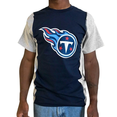 Shop Refried Apparel Navy/gray Tennessee Titans Sustainable Upcycled Split T-shirt