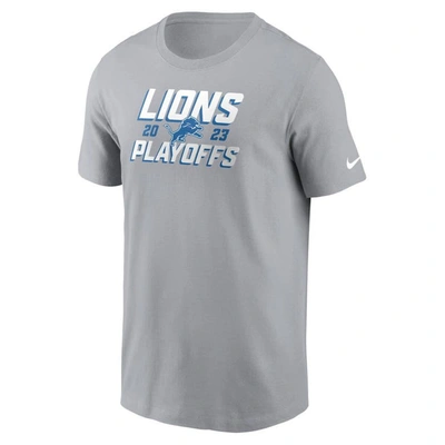 Shop Nike Gray Detroit Lions 2023 Nfl Playoffs Iconic T-shirt