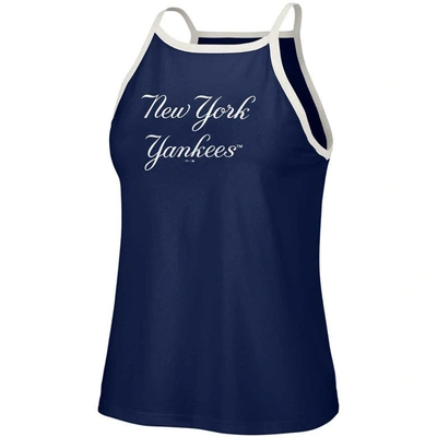 Shop Lusso Navy New York Yankees Nadine Halter Tank Top