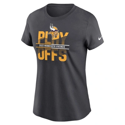 Shop Nike Gray Minnesota Vikings 2022 Nfl Playoffs Iconic T-shirt In Anthracite