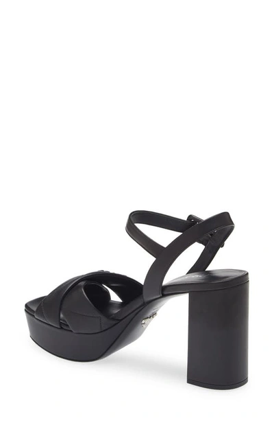 Shop Prada Diagram Platform Sandal In Black